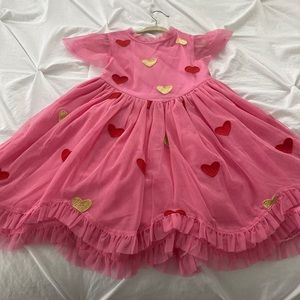 Mini Boden Pink Tulle Heart Dress valentines
